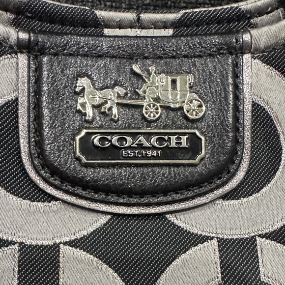 Coach Black and Gray Circle Pattern Shoulder Bag - Picture 2 of 12